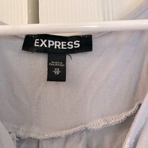 Tank top blouse from Express. Size XS. Gray with white crotchet flowers.